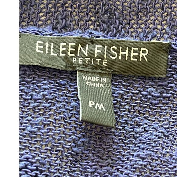 Womens Royal Blue Eileen Fisher Open Front Cotton Blend Cardigan Sweater SIZE PM - Picture 6 of 11